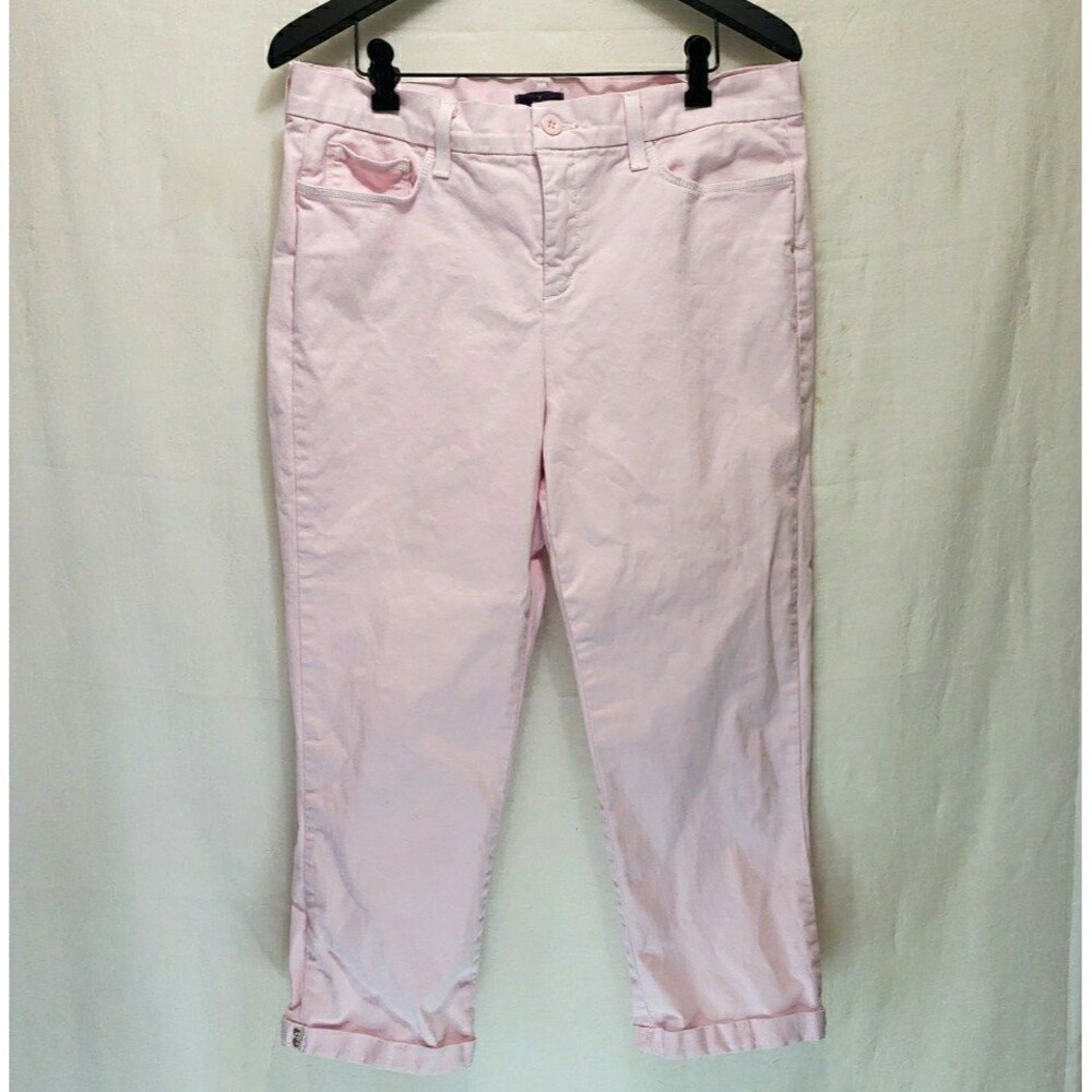 NYDJ Not Your Daughter's Jeans Pink Capri Crop Pants Sz 12 Lift Tuck Tech Cuffed